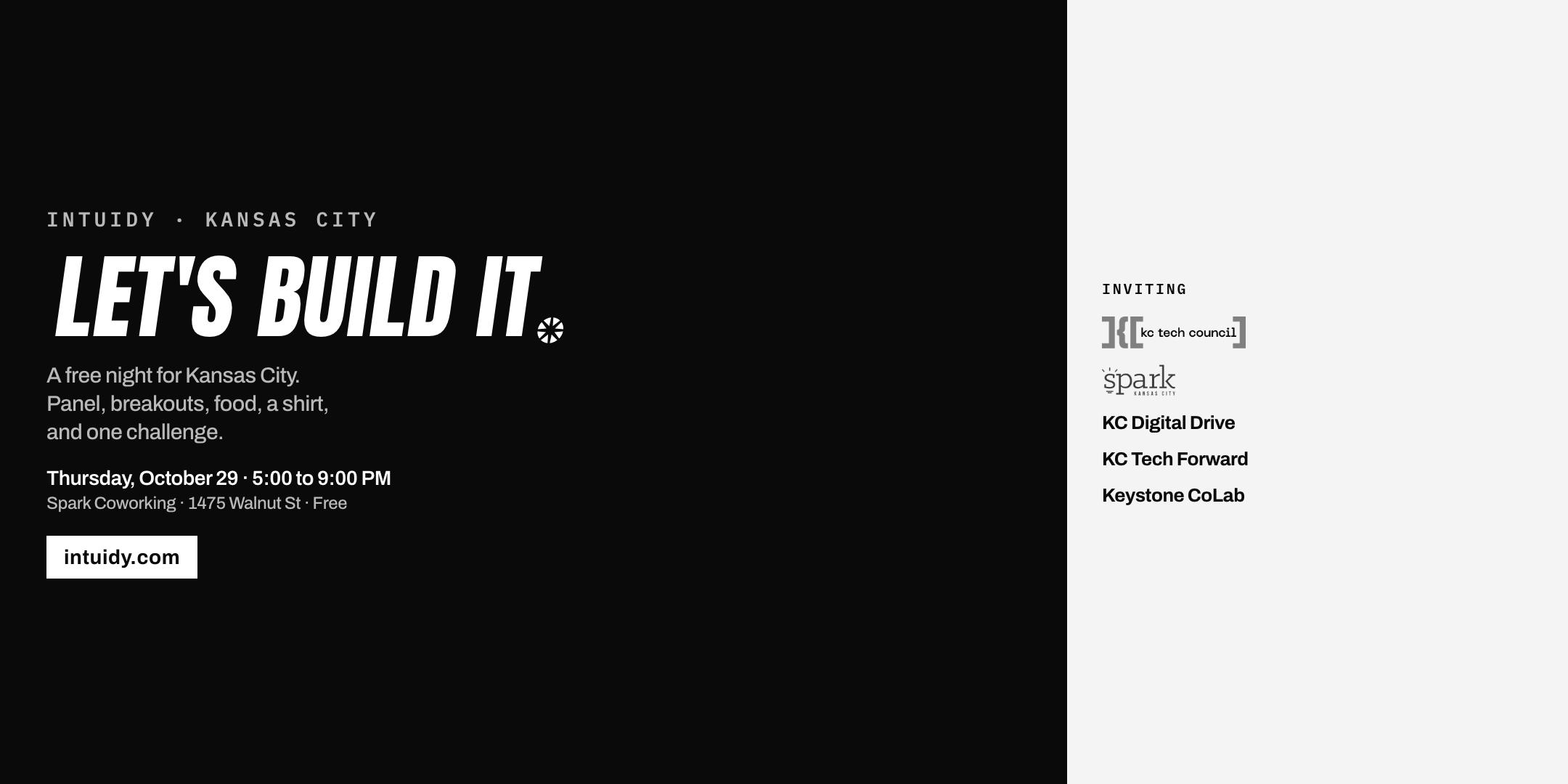 Let's Build It Eventbrite header, B Split