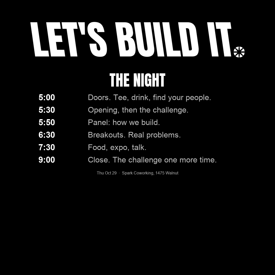 Let's Build It run of show